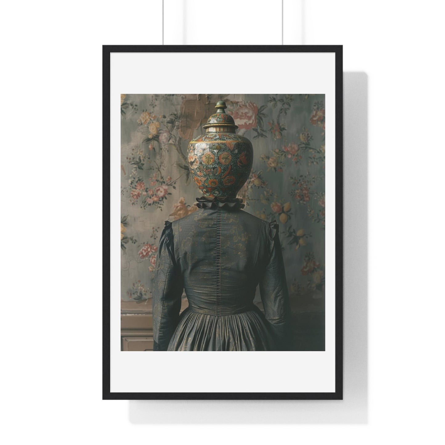 Head Replacement II, Abstract Art 'Designed by AI', Framed Art Print
