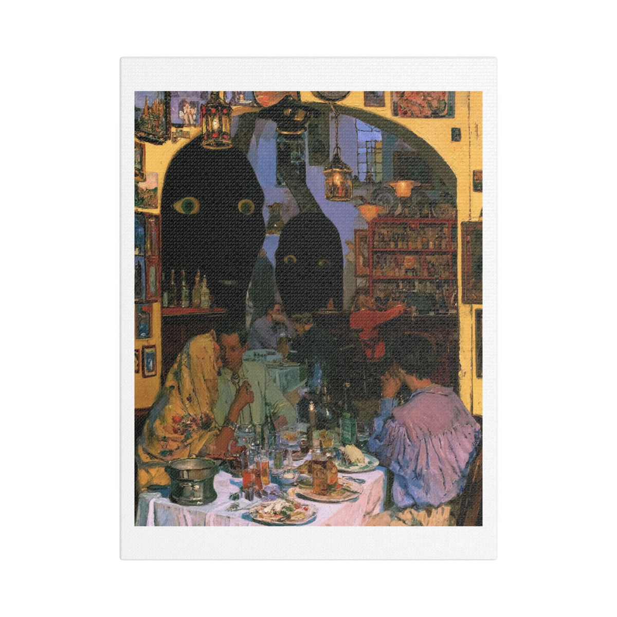 The Walls Have Eyes, Art Print on Satin Canvas, Stretched
