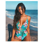 One-Piece Swimsuit Backless Monokini, Tropical Designs