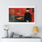 The Man and the Golden Fish in the Style of Modigliani 'Designed by AI' Framed Art Print