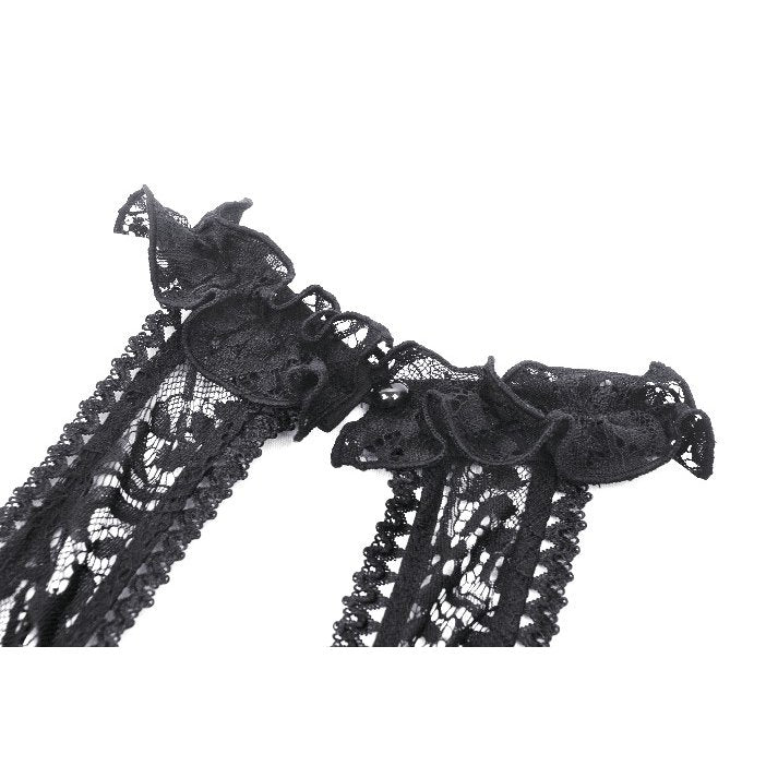 Dark in Love Gem Gothic Vine Lace-Tail Dress