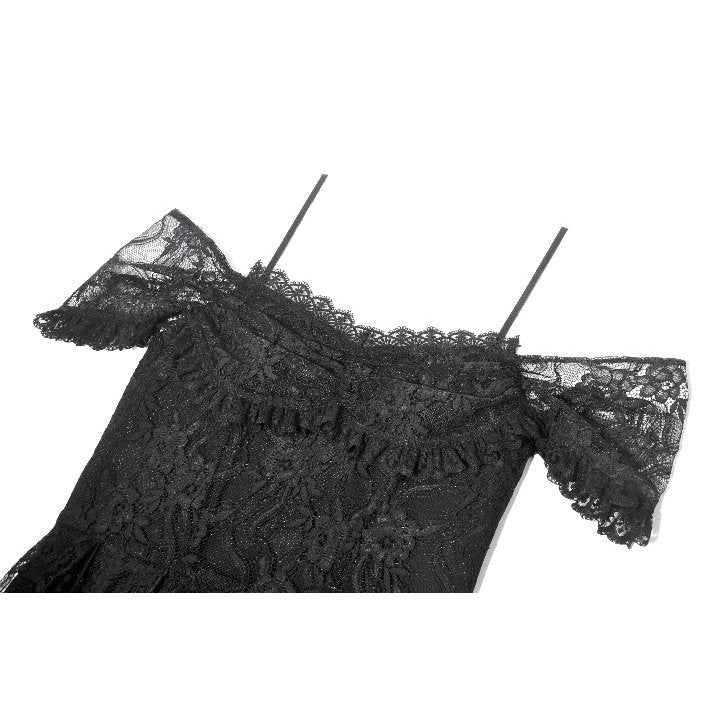 Dark in Love Romantic Gothic Lace-Layered High-Low Dress