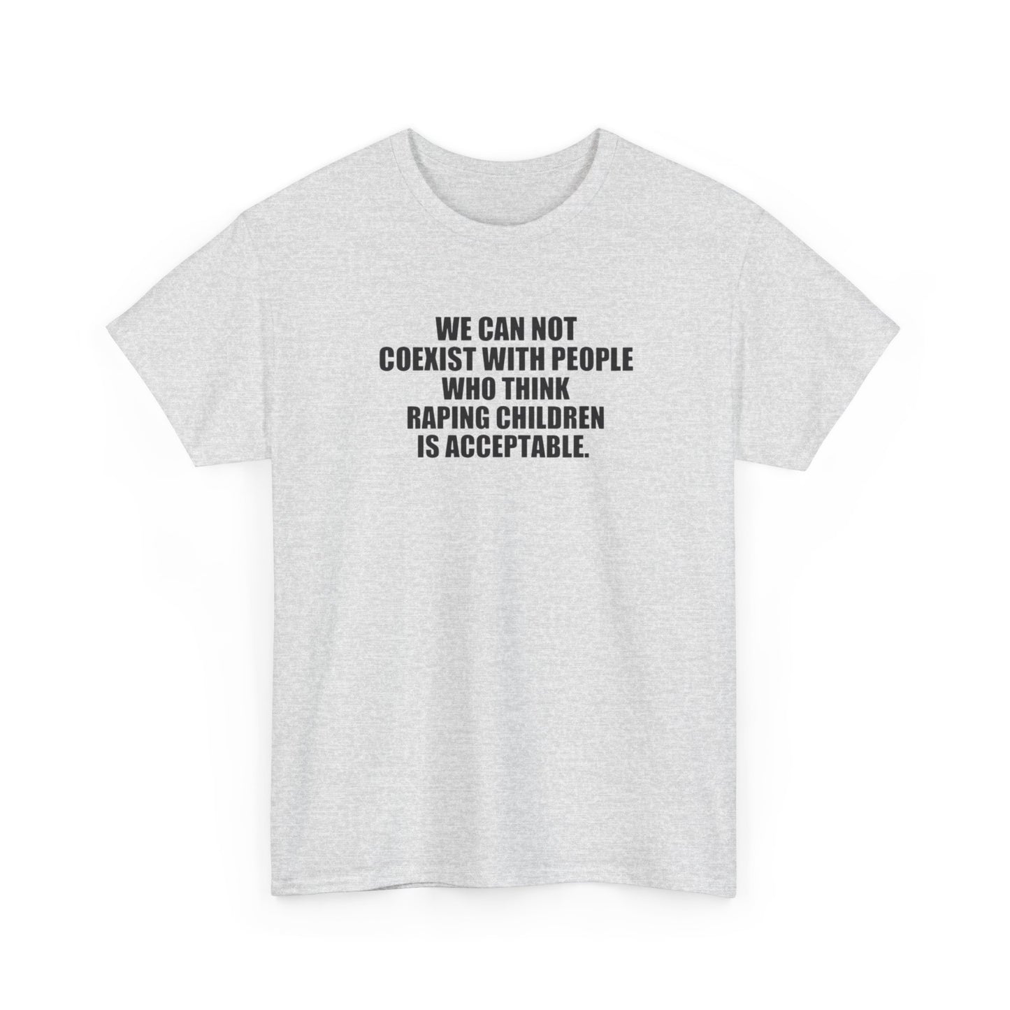 We Cannot Co-Exist with People Who Think Raping Children is Acceptable, Politics T-Shirt
