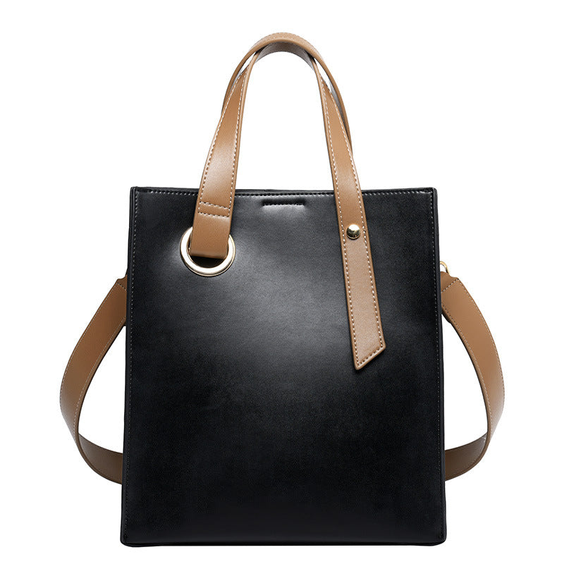 Vireous Simple Minimalist Textured Wide Shoulder Bag