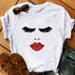 Lips and Lashes Design Women's Fashion T-Shirt