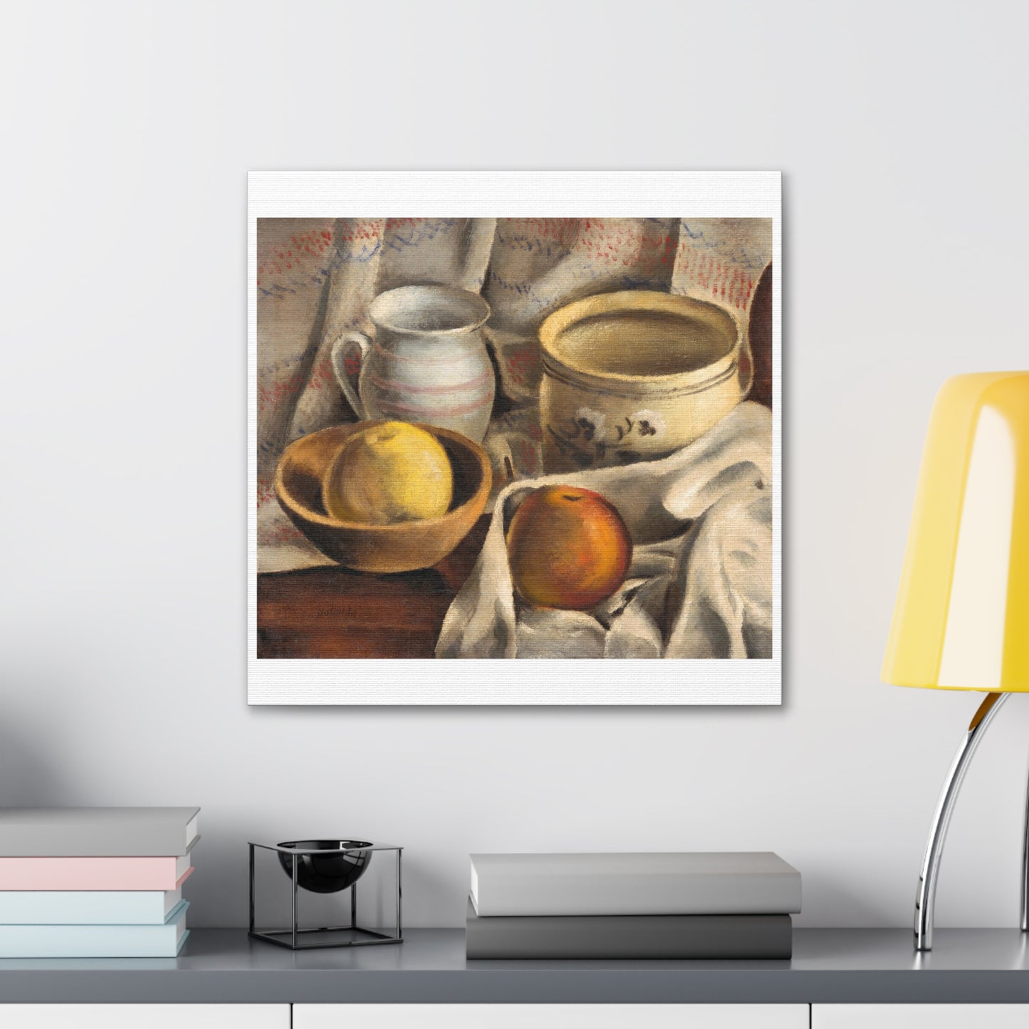 Still Life with Ceramic Pots and Apples (1925–1927) Vintage Painting by Mikulas Galanda Art Print from the Original