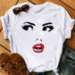 Lips and Lashes Design Women's Fashion T-Shirt