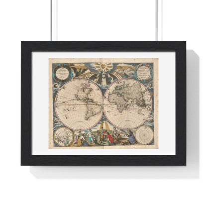 Antique Map 'Orbis Terrarum Nova et Accuratissima Tabula' (1658) from the Original, Framed Print