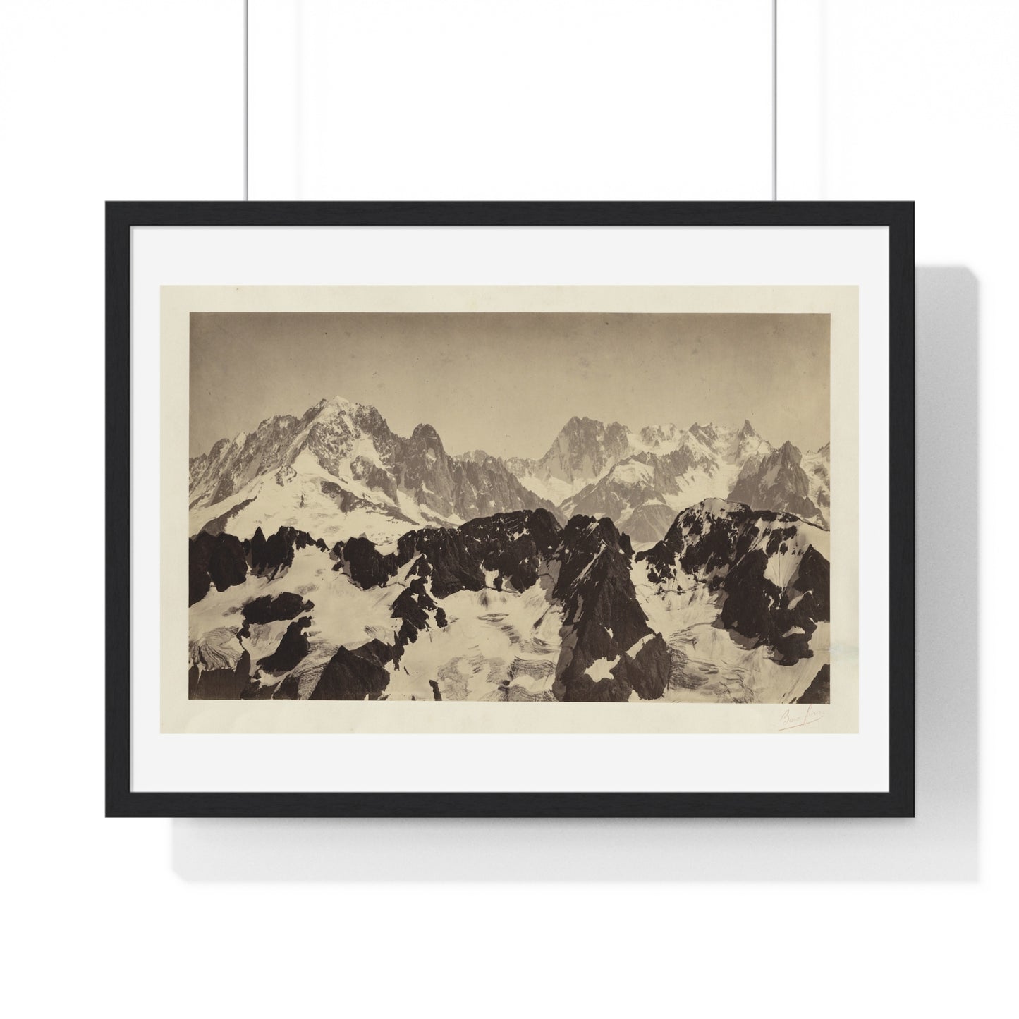 Vintage Photography, View of the Alps (1860–1861) by Bisson Frères, from the Original, Framed Print