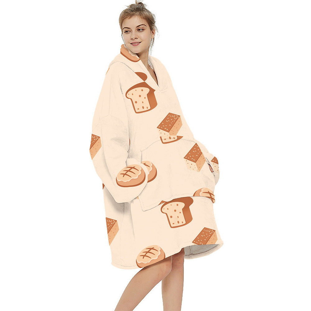 Extra-Large Printed Warm Layabout Blanket Hoodie