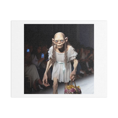 Gollum on the Fashion Catwalk 'Designed by AI', Art Print on Canvas