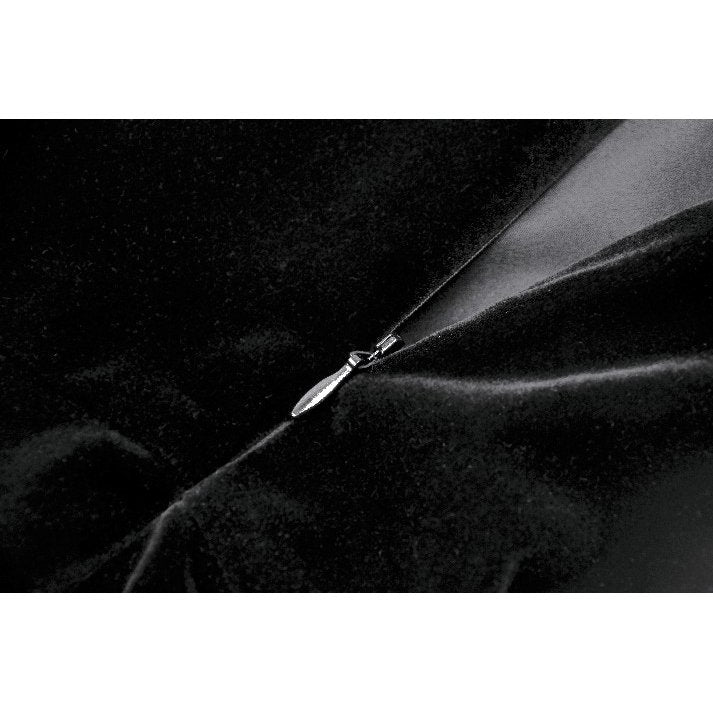 Dark in Love Lux Black Velvet Horn Embroidery Maxi Dress