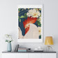 Rooster Pattern on Kimono Fabric, from the Original, Framed Art Print