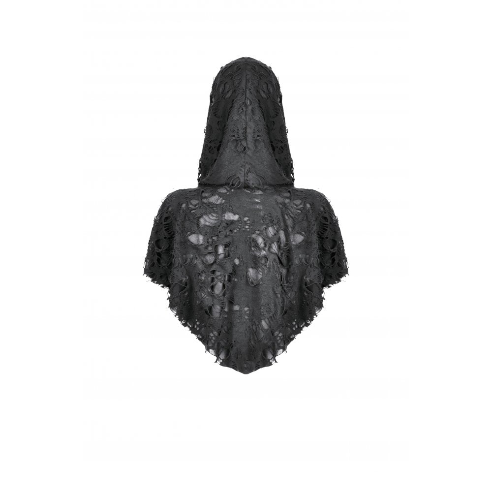 Dark in Love Nyx Distressed Shredded Hooded Poncho