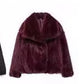 Thick Winter Plush Women's Fashion Bolero Jacket, Large Lapel