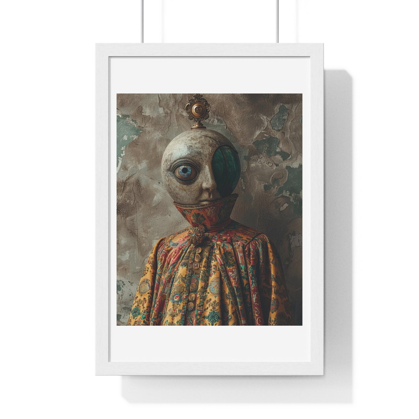 Head Replacement III, Abstract Art 'Designed by AI', Framed Art Print