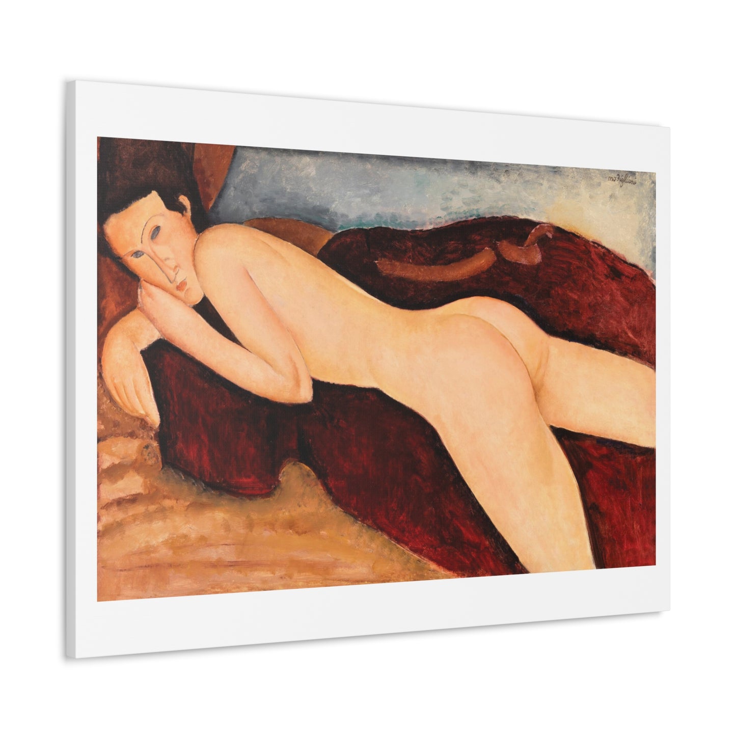 Reclining Nude from the Back (1917) by Amedeo Modigliani, Canvas Art Print from the Original