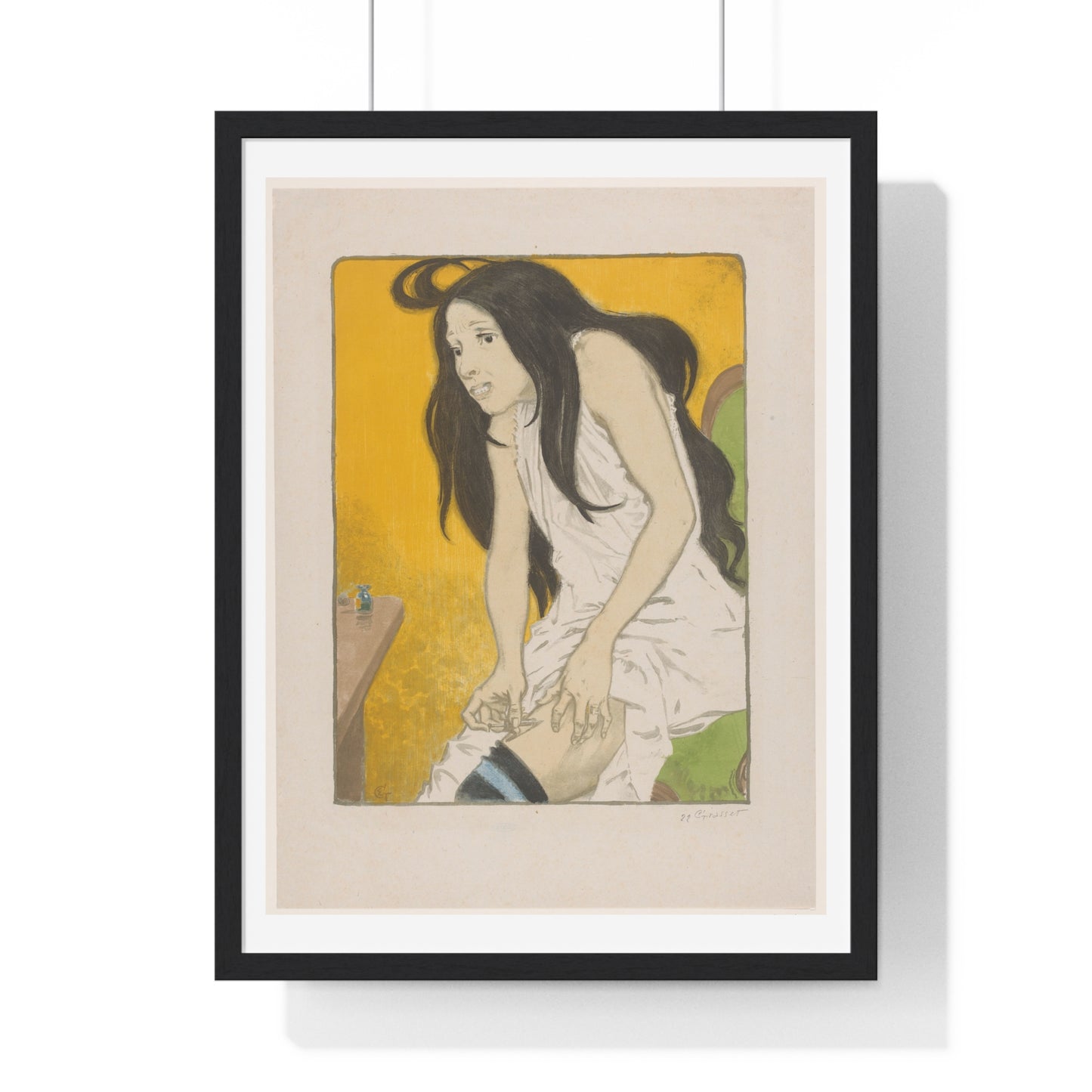 Morfineverslaafde Vrouw (1897) by Eugène Grasset, from the Original, Framed Art Print