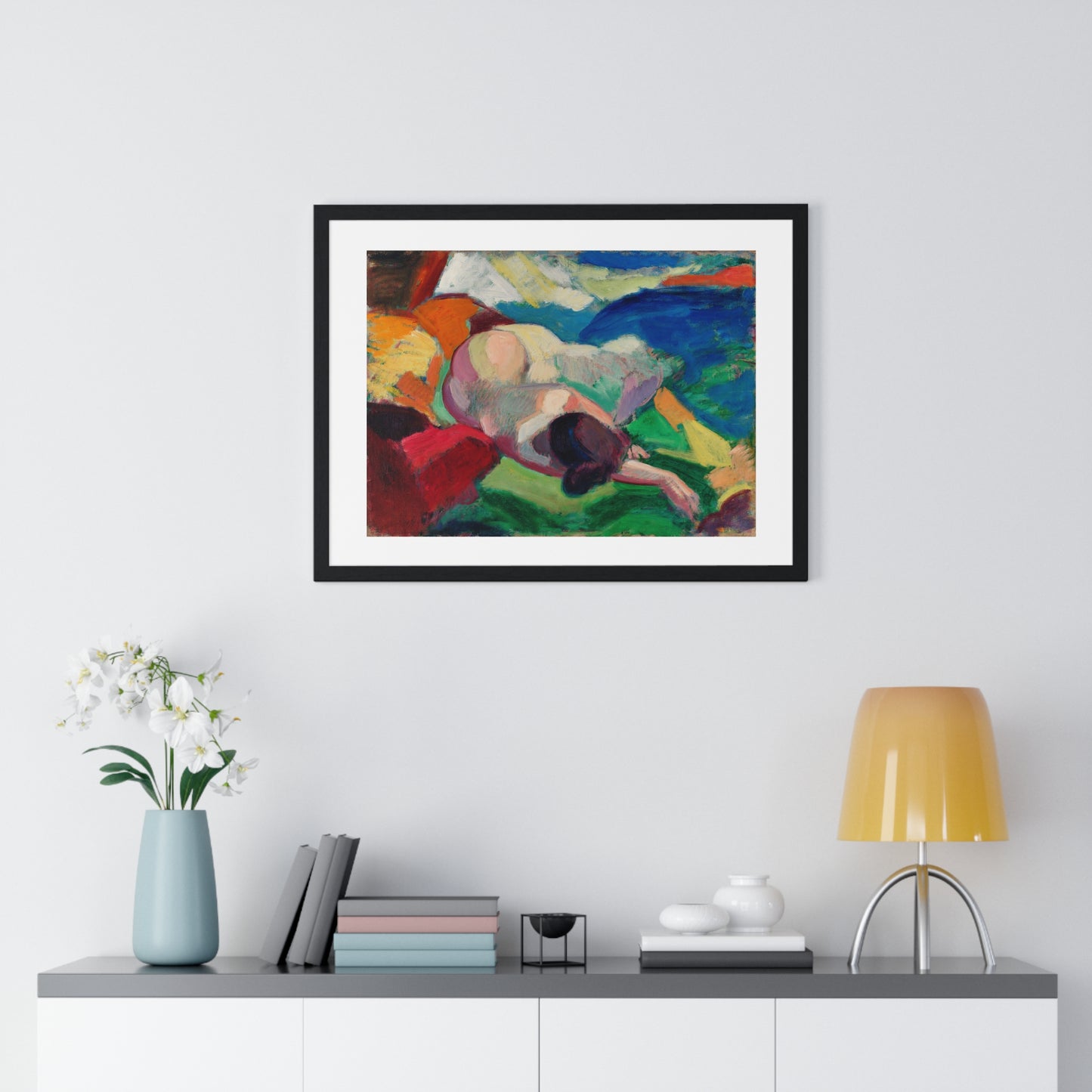 Naked Woman Posing Sensually 'Nude' (1915–1916) by Carl Newman, from the Original, Framed Art Print