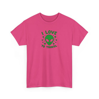 I Love To Travel, Alien Design T-Shirt