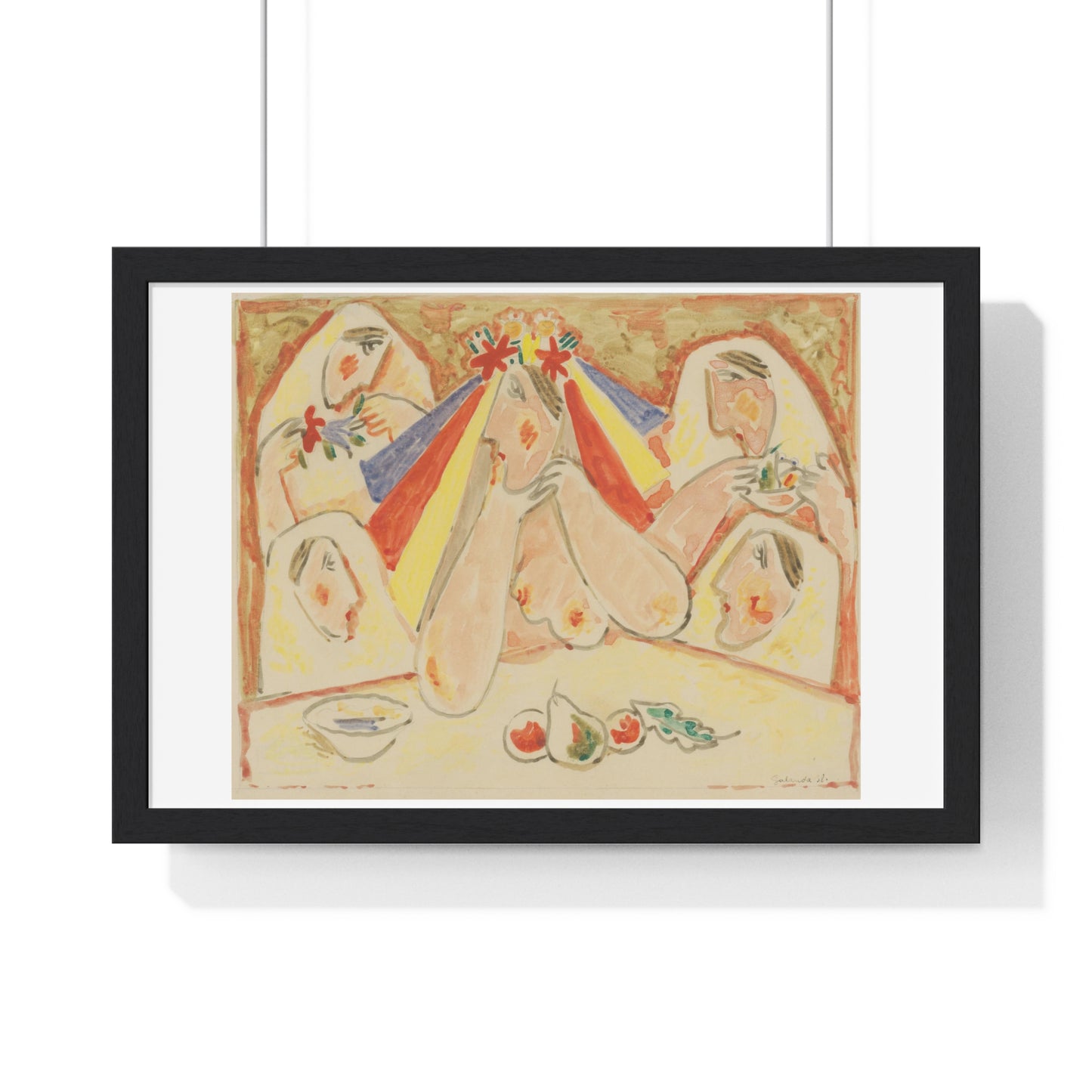 Bride (Bride Among Bridesmaids) by Mikuláš Galanda (1938), from the Original, Framed Art Print