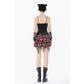 Dark in Love Punk Plaid Cross Strap Top