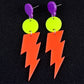 Fashion Colour-Contrast Lightning Strike Acrylic Earrings