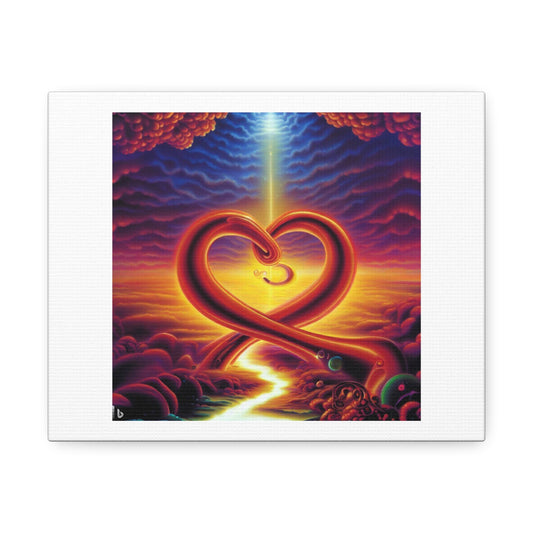 Infinite Love in the Art Style of Jeff Easley 'Designed by AI' Print on Satin Canvas