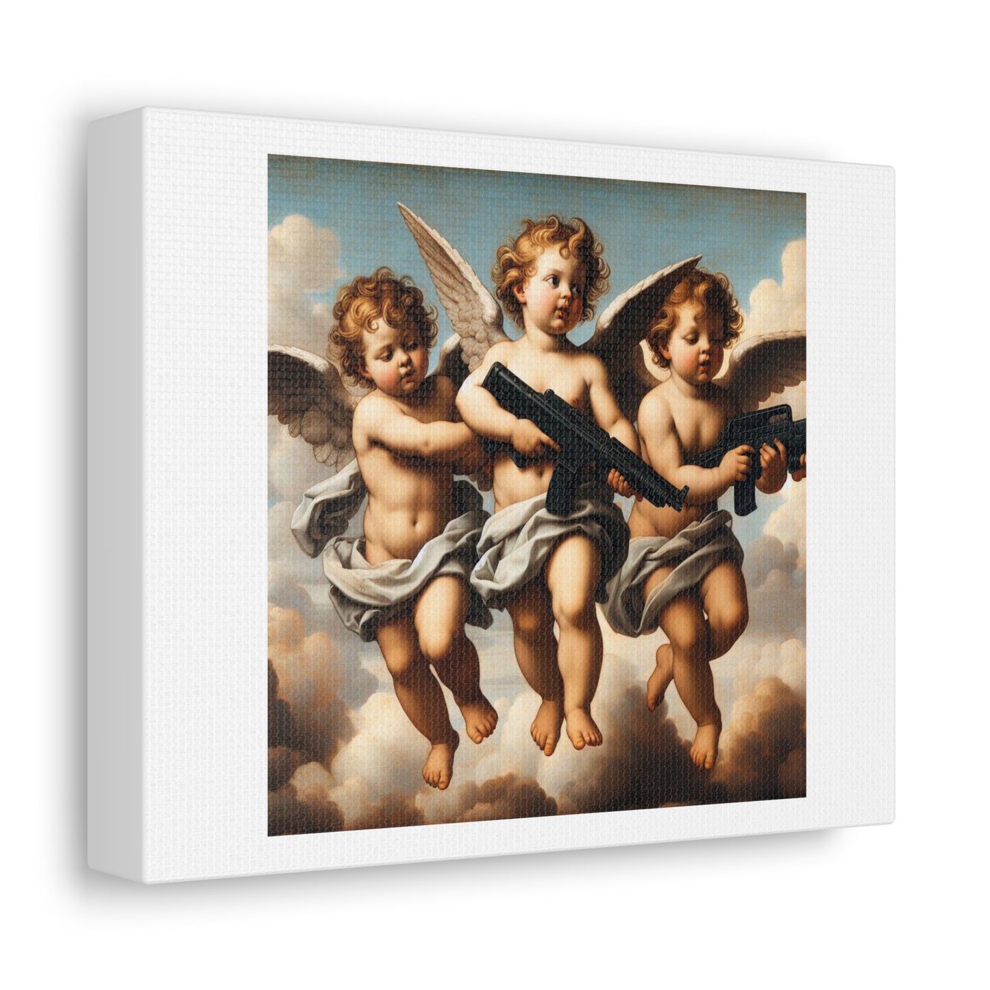 Cherubs are a Symbol of Divine Protection and Keeping Order in the Universe III 'Designed by AI' Art Print on Satin Canvas