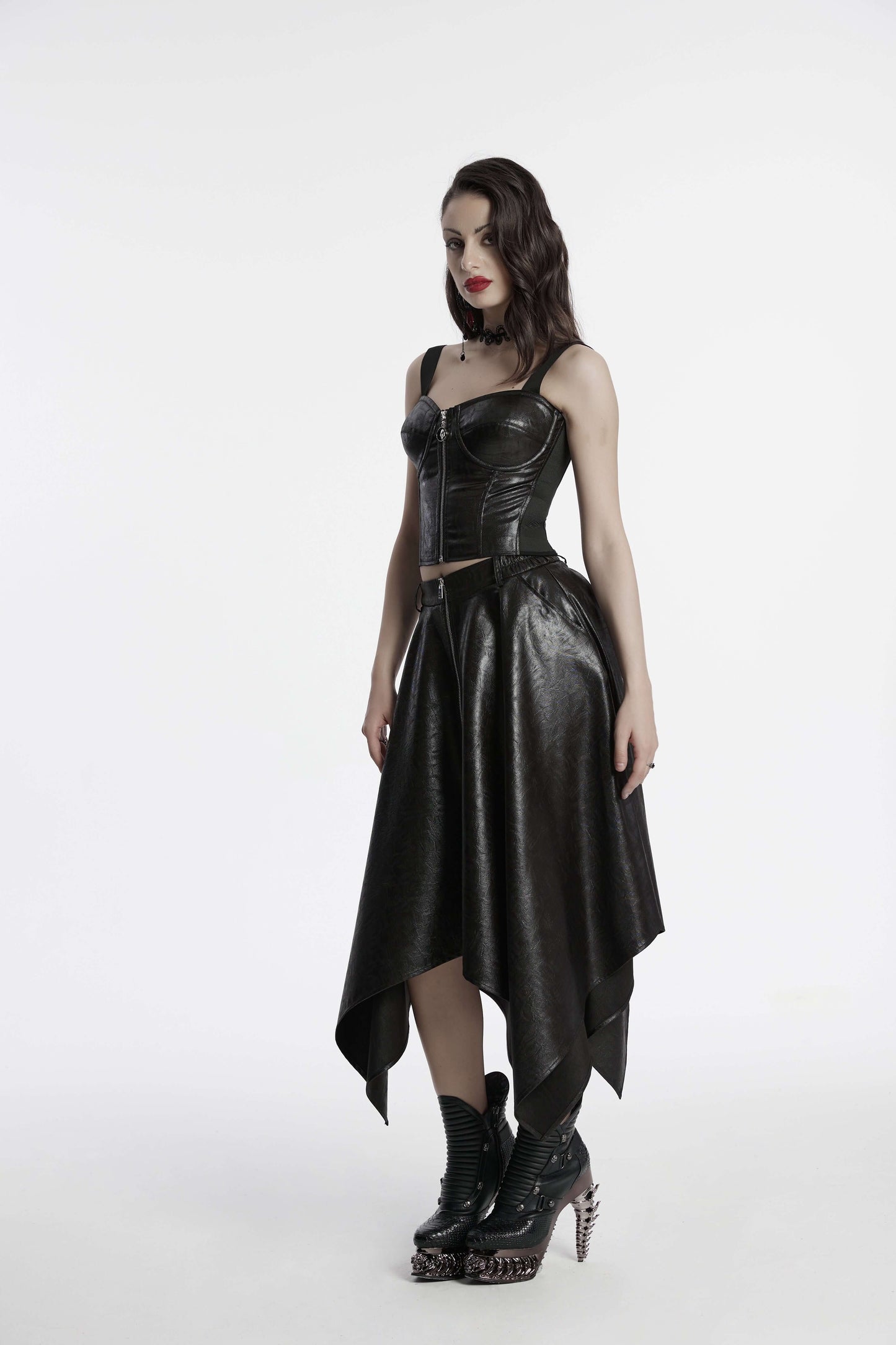 Punk Rave Myra Faux Leather Skirt