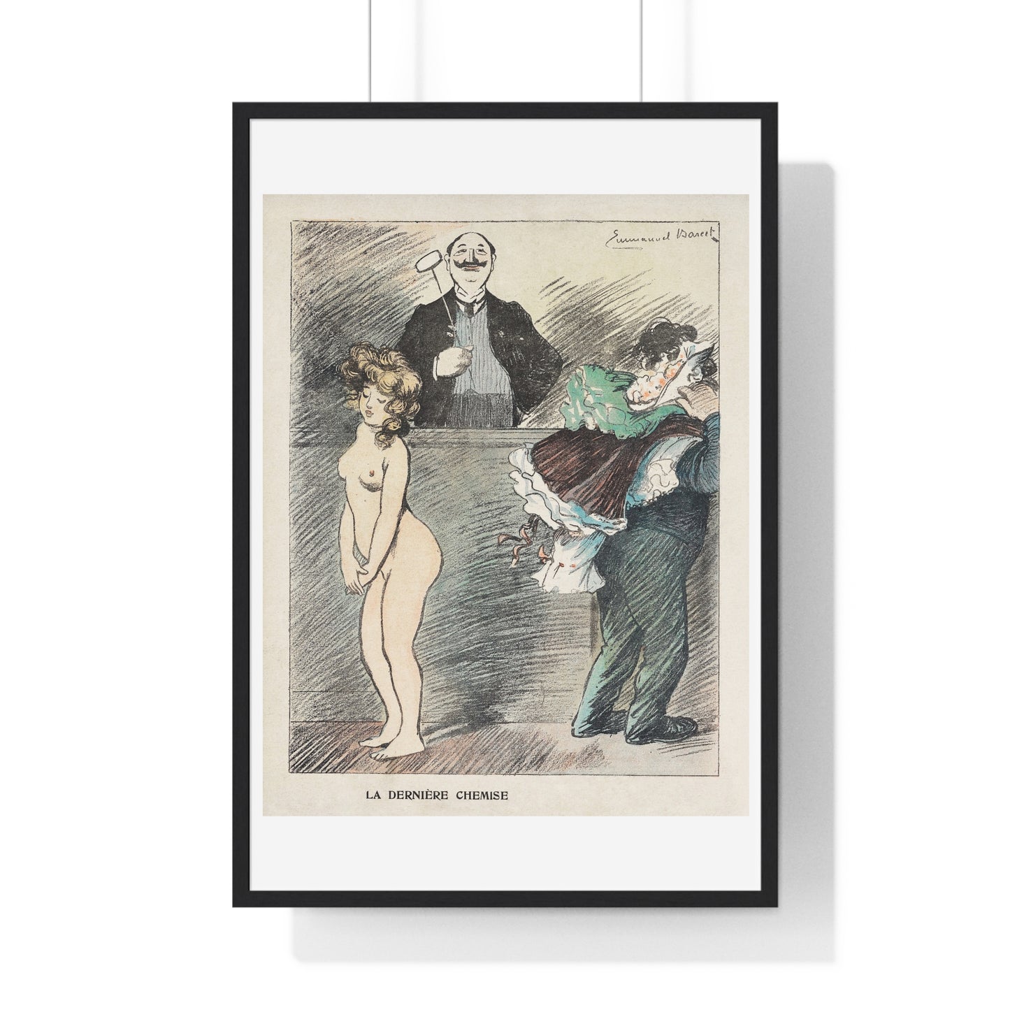 Veilinghouder met een Naakte Vrouw (1905) by Anonymous, from the Original, Framed Art Print