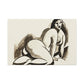 Female Nude by Carl Newman Art Print on Satin Canvas, Stretched