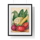 Vegetable Watercolour Illustration, from 'The Open Door to Independence' (1915) by Thomas E Hill, Framed Art Print