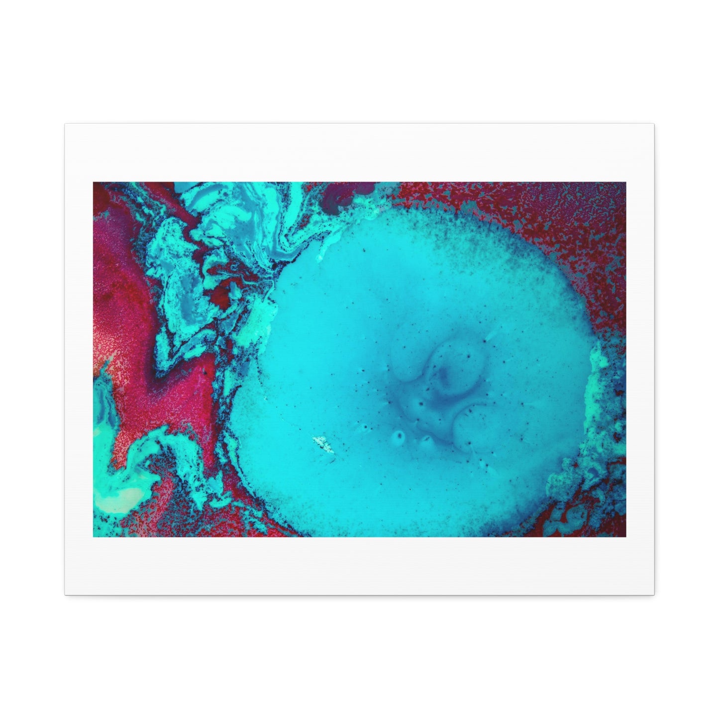 Turquoise Pattern Abstract Art Print on Satin Canvas