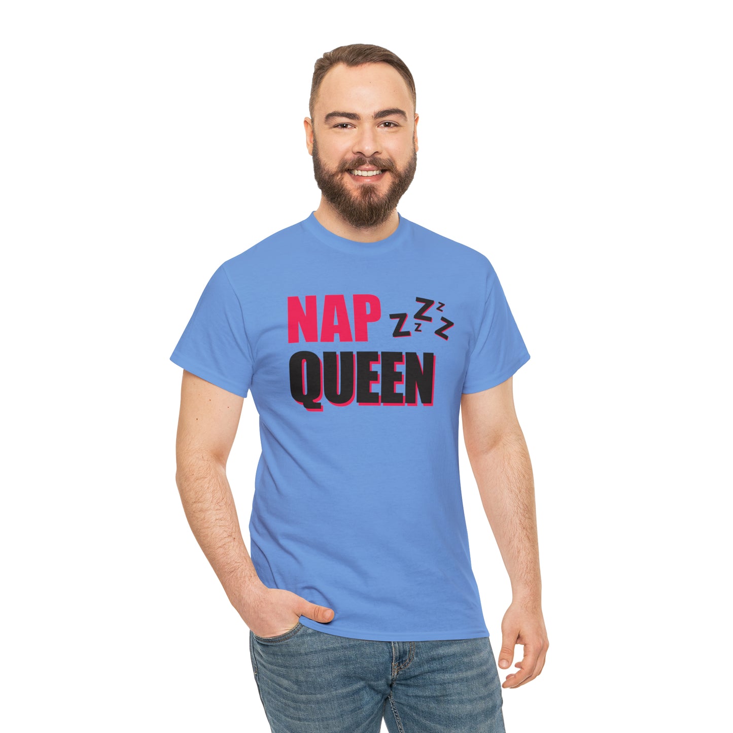 Nap Queen ヘビーコットン Tシャツ ユニセックス ワールドワイドサイズ 昼寝、睡眠、怠惰、休息