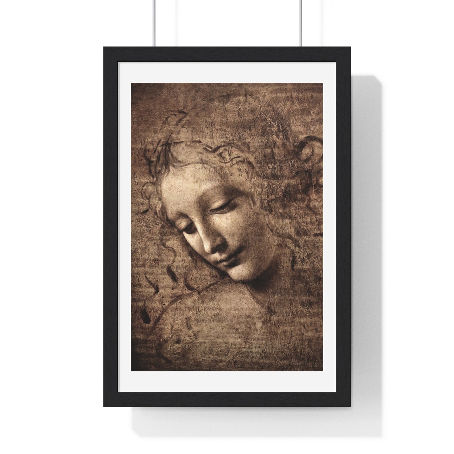 Head of a Woman 'La Scapigliata' (1506–1508) by Leonardo da Vinci, from the Original, Framed Art Print