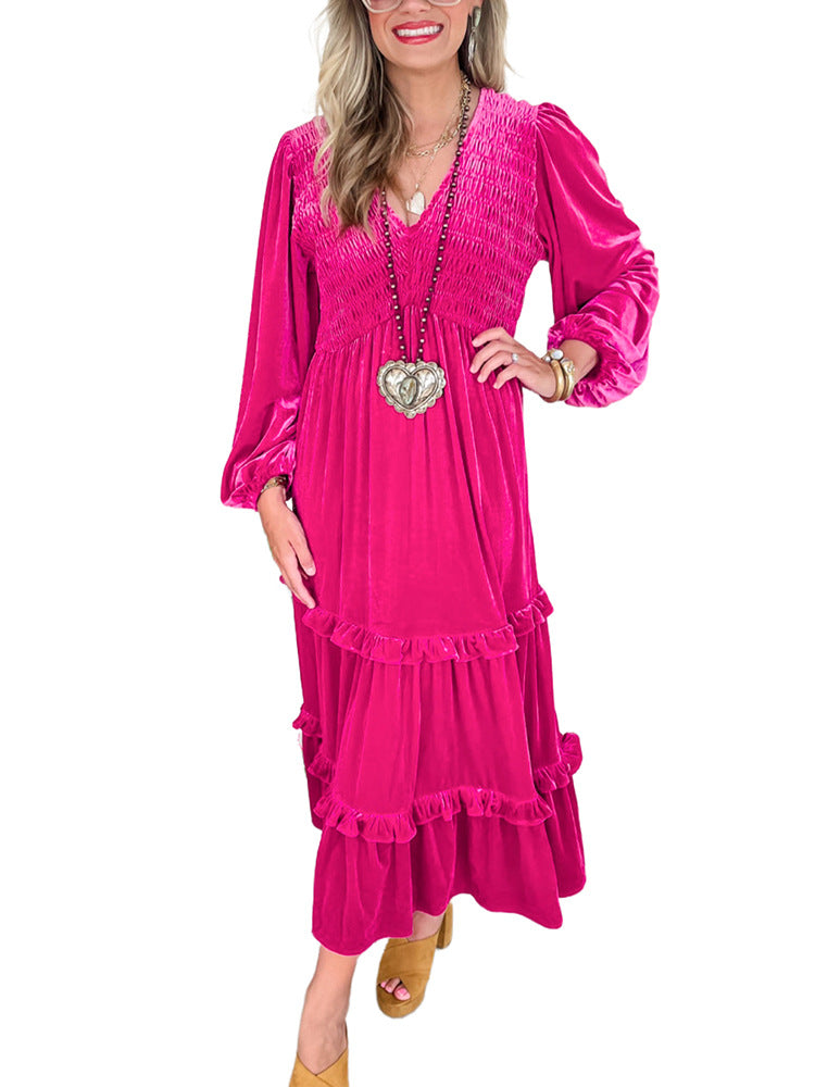 Vireous Hot Pink Velvet Dress Vireous.Shop Vireous Hot Pink Velvet Dress Vireous.Shop