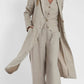 Vireous Women's Fashion Casual Cotton Linen Suit-Collar Trench Coat