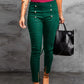 Women's Button-Front Elasticated Pencil Pants