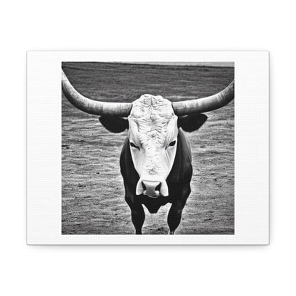 Scary Bull 'Designed by AI' Art Print on Canvas