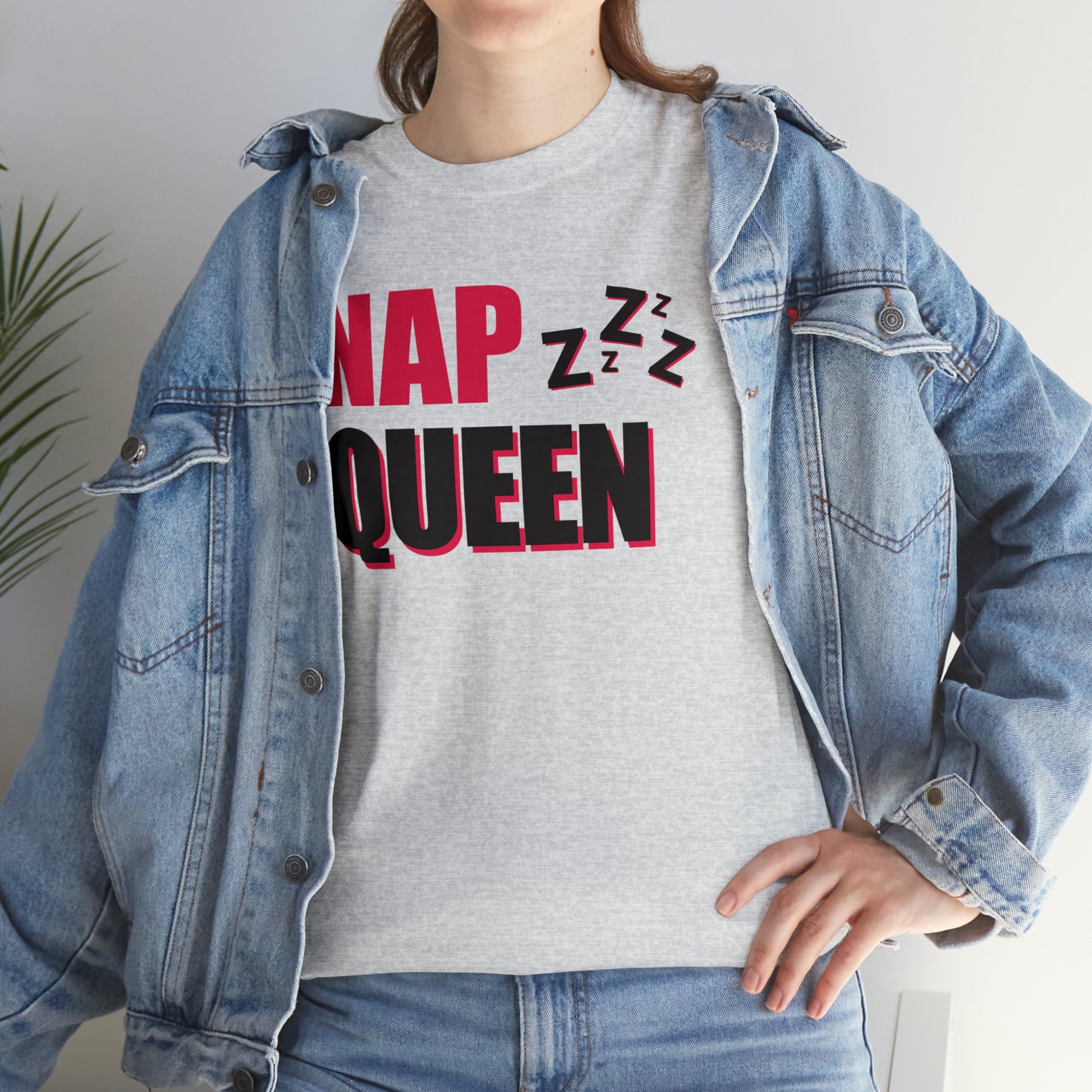 Nap Queen ヘビーコットン Tシャツ ユニセックス ワールドワイドサイズ 昼寝、睡眠、怠惰、休息