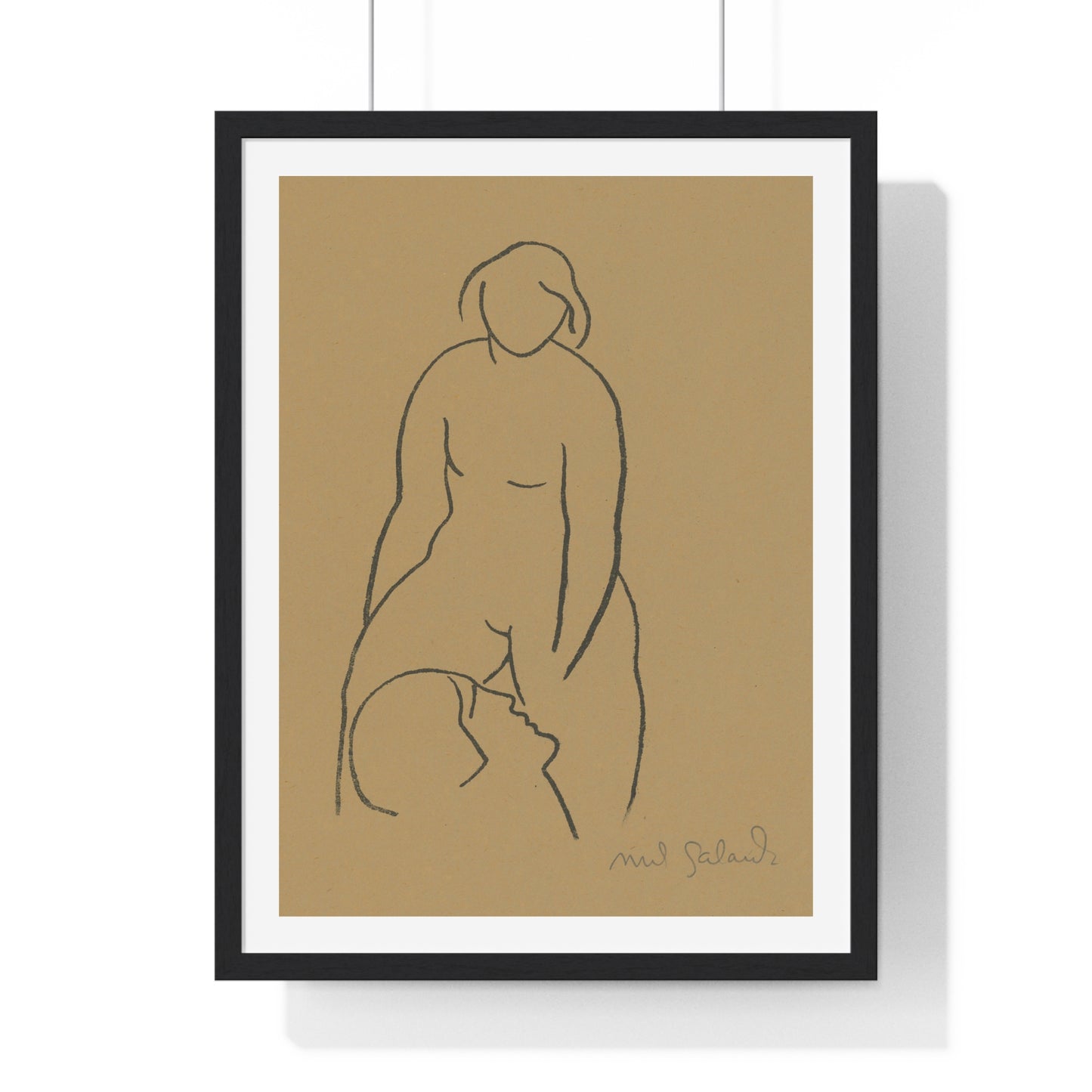 Lovers IV (1925) by Mikuláš Galanda, from the Original, Framed Art Print