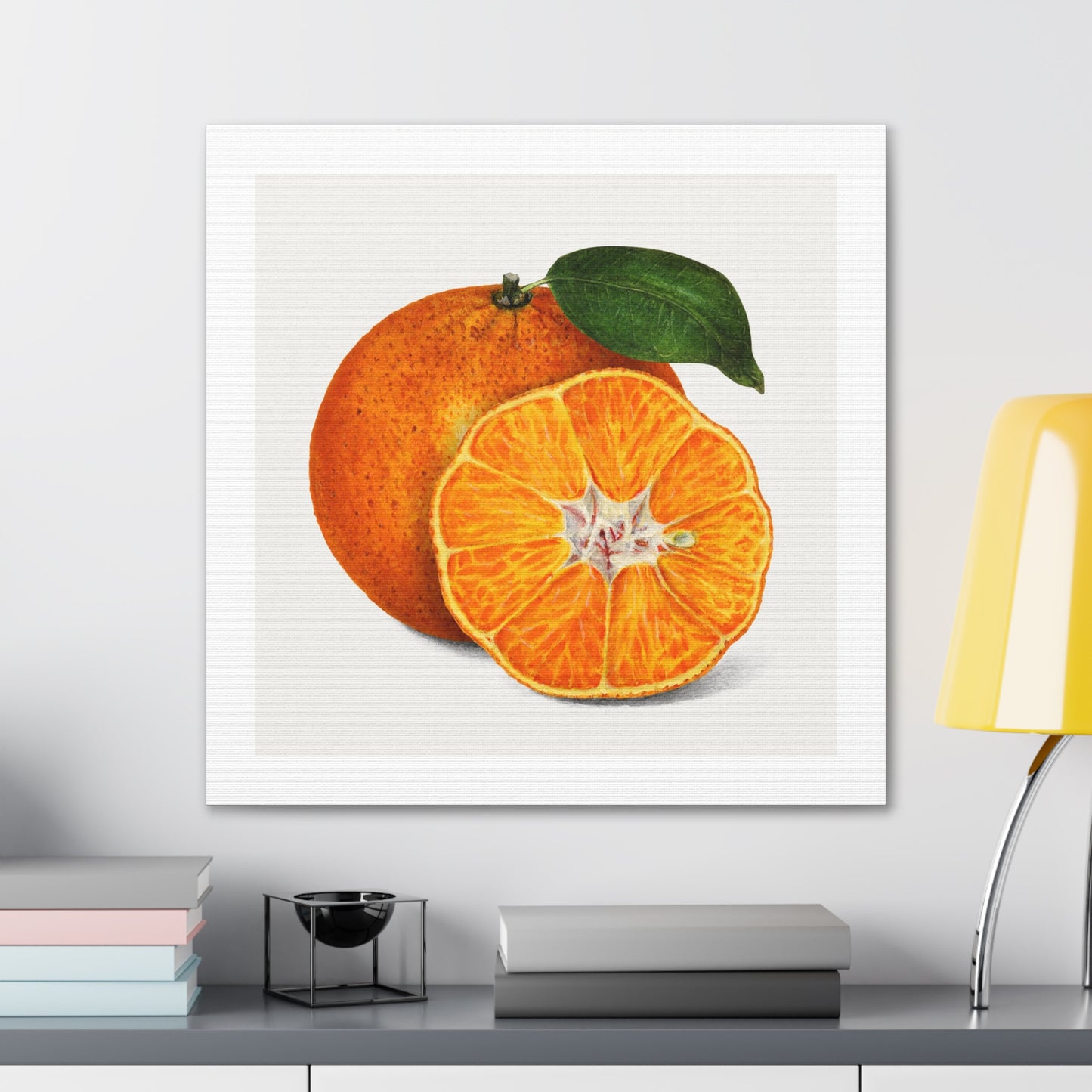 Delicious Orange Tangerine Illustration, Artist Unknown, Art Print on Canvas