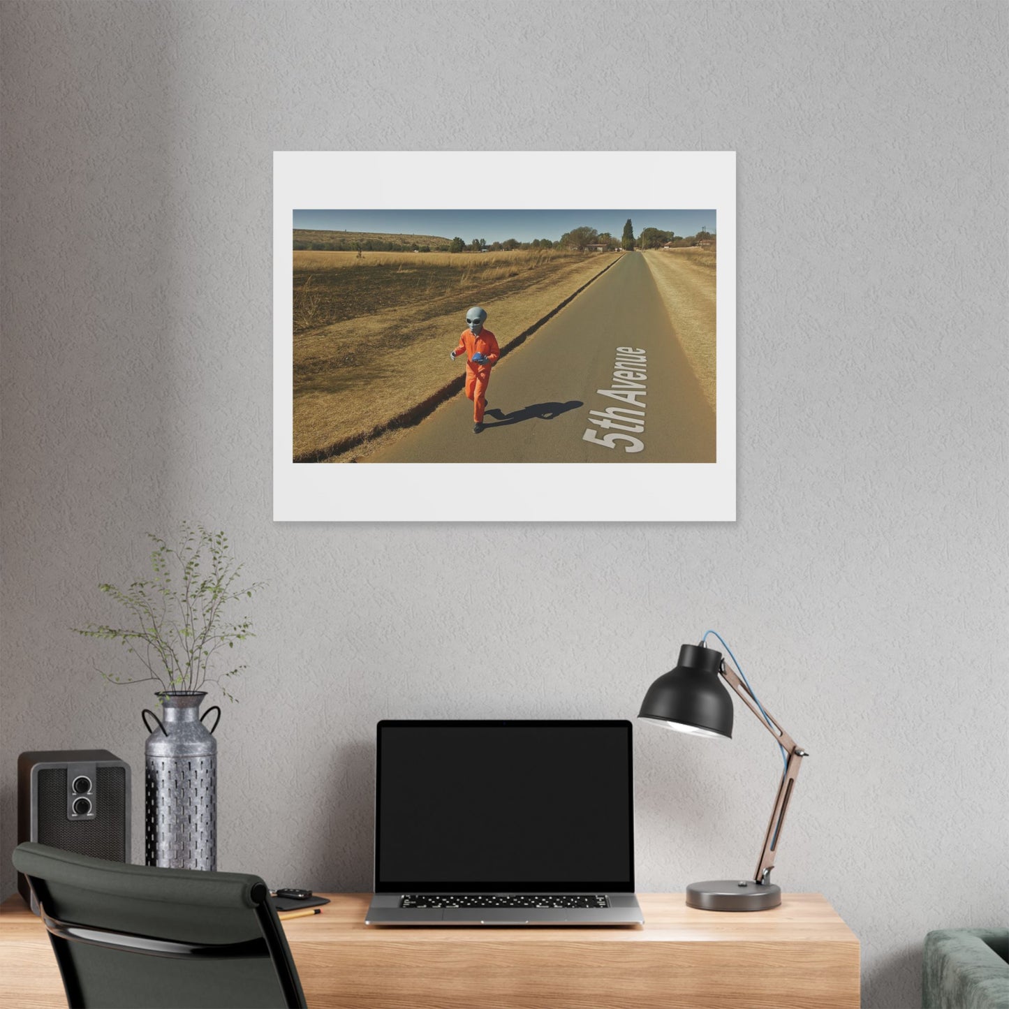 Weird Google Street View, Absurdist Art 'Designed by AI' Satin Canvas Print