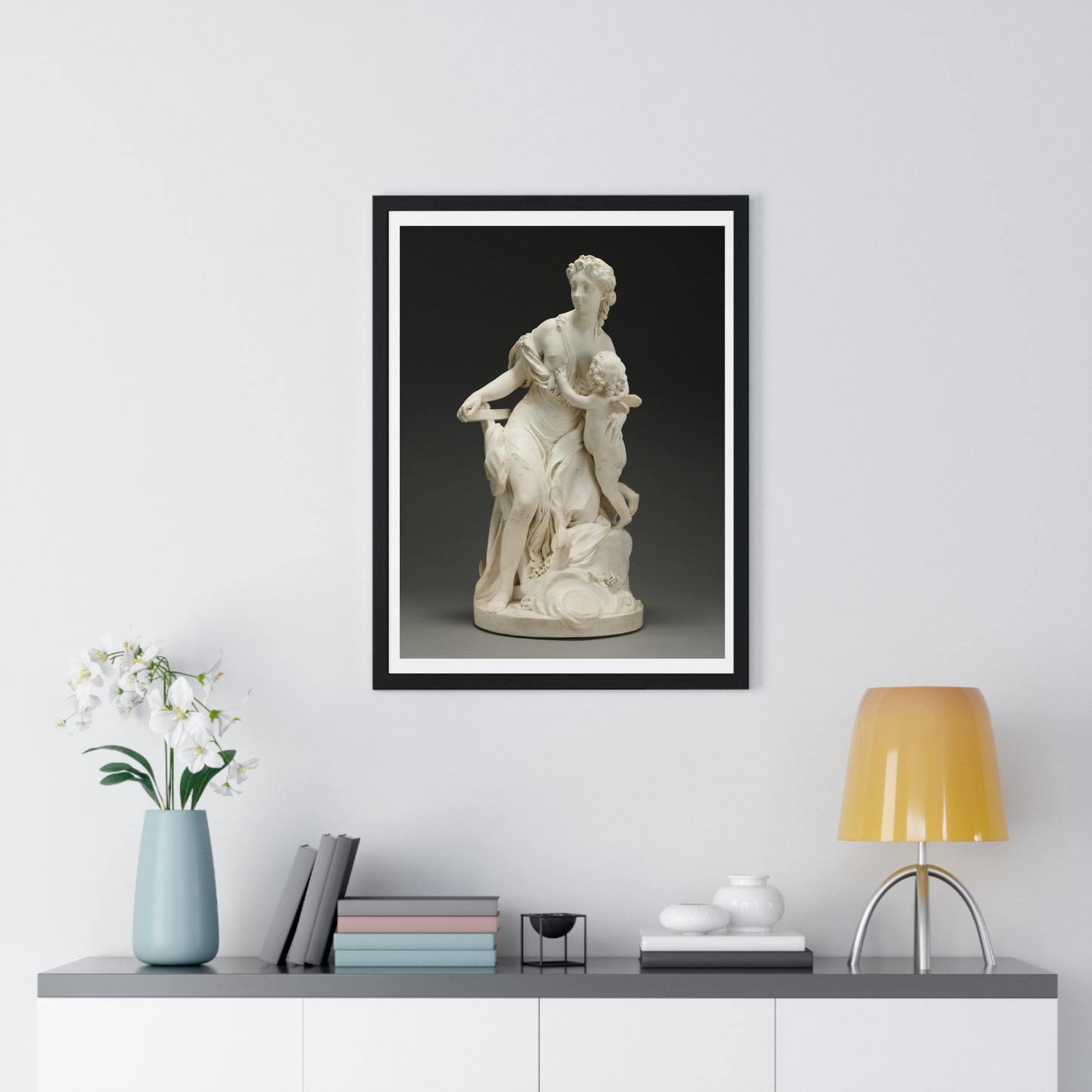 Hope Nourishes Love (1769) by Jean-Jacques Caffieri, from the Original, Framed Print