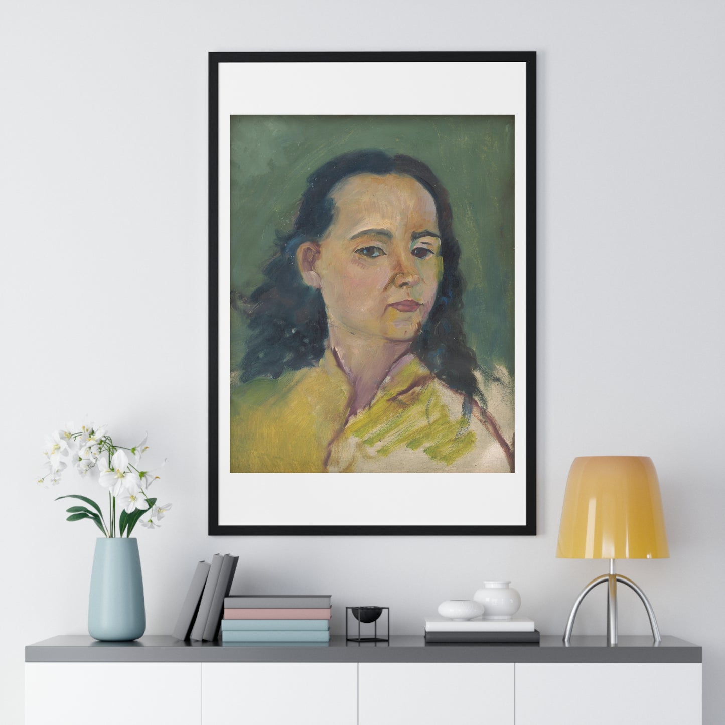 Portrait of a Woman (1920) by Arnold Peter Weisz Kubínčan, from the Original, Framed Art Print
