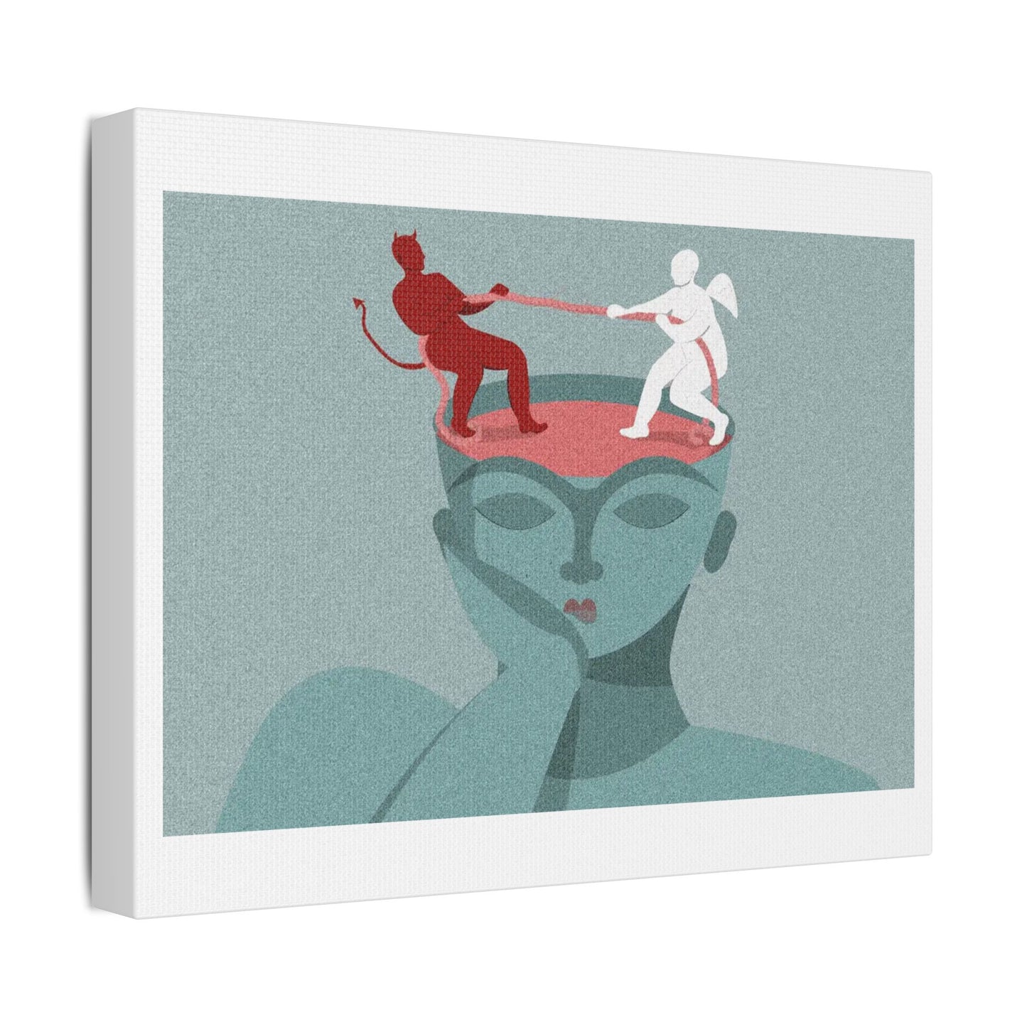 Moral Dilemmas of the Mind, Unknown Artist, Illustration Art Print on Satin Canvas