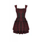 Dark in Love Morrigan Tartan Lace-Up Dress in Black