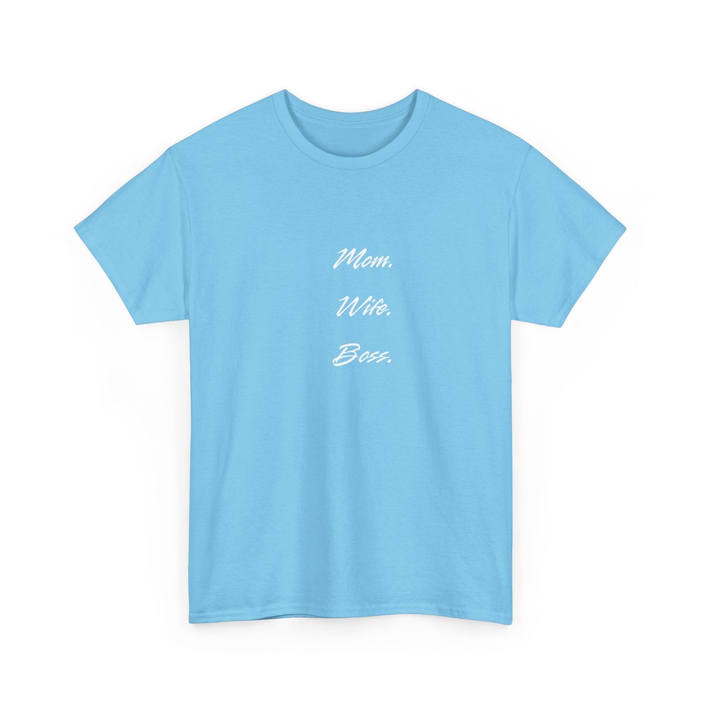 'Mom, Wife, Boss' Heavy Cotton T-Shirt