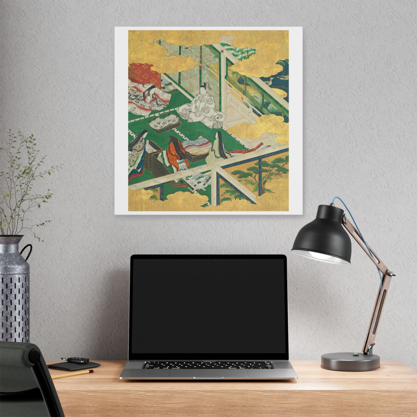 Tamakazura 'A Lovely Garland' from The Tale of Genji by Tosa Mitsuyoshi, Japanese Calligraphy, Canvas Art Print